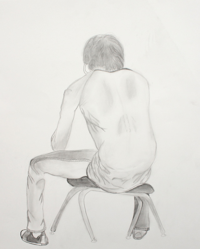 Back Of Person Sitting Drawing - Entrepontos